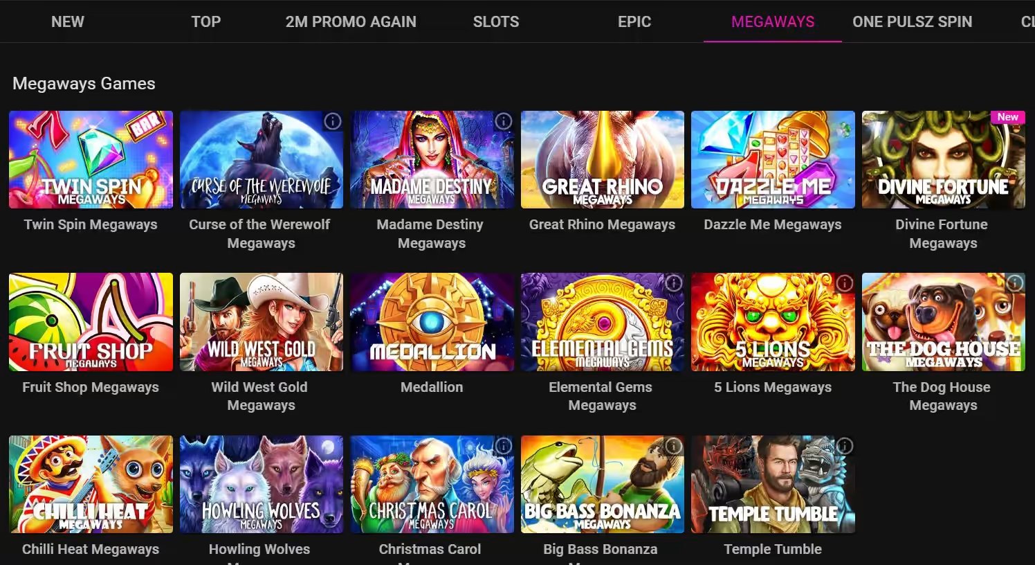 Juegos de Pulsz casino